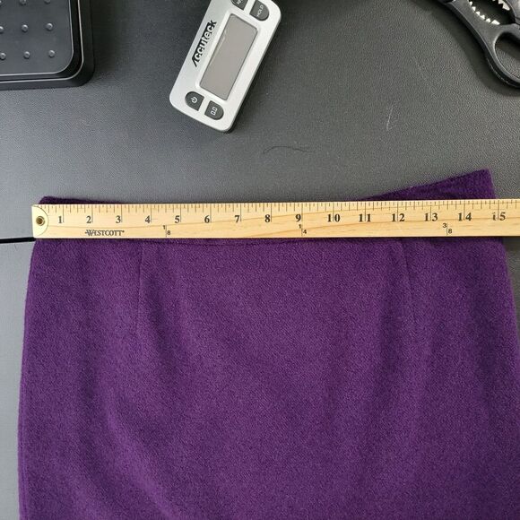 ESCADA Skirt 38 Wool Angora Blend Boucle US M Pencil Skirt Classic Purple Luxury - Picture 15 of 16